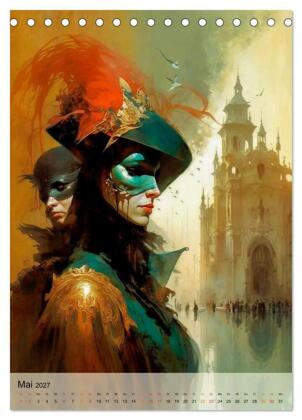 Venedig Karneval (Tischkalender 2027 DIN A5 hoch), CALVENDO Monatskalender