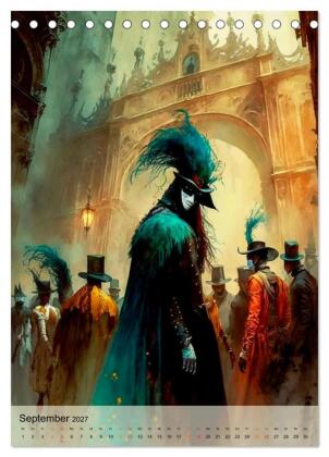 Venedig Karneval (Tischkalender 2027 DIN A5 hoch), CALVENDO Monatskalender