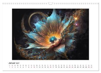 Kosmische Blüten (Wandkalender 2027 DIN A3 quer), CALVENDO Monatskalender
