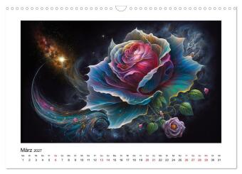 Kosmische Blüten (Wandkalender 2027 DIN A3 quer), CALVENDO Monatskalender