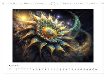 Kosmische Blüten (Wandkalender 2027 DIN A3 quer), CALVENDO Monatskalender