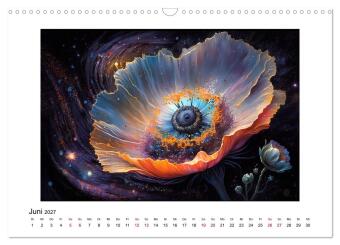 Kosmische Blüten (Wandkalender 2027 DIN A3 quer), CALVENDO Monatskalender