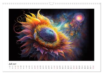 Kosmische Blüten (Wandkalender 2027 DIN A3 quer), CALVENDO Monatskalender
