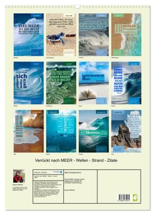 Verrückt nach MEER - Wellen - Strand - Zitate (Wandkalender 2027 DIN A2 hoch), CALVENDO Monatskalender