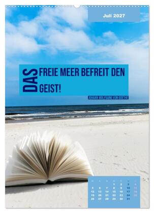 Verrückt nach MEER - Wellen - Strand - Zitate (Wandkalender 2027 DIN A2 hoch), CALVENDO Monatskalender