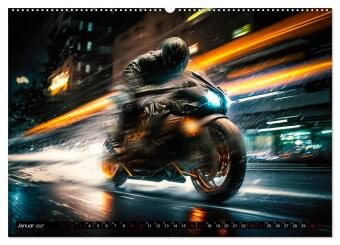 Motorrad Speed (hochwertiger Premium Wandkalender 2027 DIN A2 quer), Kunstdruck in Hochglanz