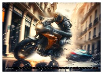 Motorrad Speed (hochwertiger Premium Wandkalender 2027 DIN A2 quer), Kunstdruck in Hochglanz