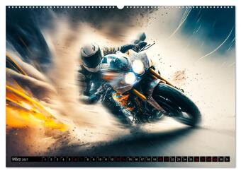 Motorrad Speed (hochwertiger Premium Wandkalender 2027 DIN A2 quer), Kunstdruck in Hochglanz