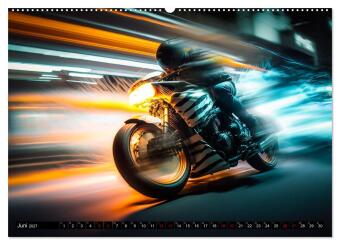 Motorrad Speed (hochwertiger Premium Wandkalender 2027 DIN A2 quer), Kunstdruck in Hochglanz