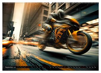 Motorrad Speed (hochwertiger Premium Wandkalender 2027 DIN A2 quer), Kunstdruck in Hochglanz