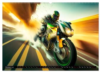 Motorrad Speed (hochwertiger Premium Wandkalender 2027 DIN A2 quer), Kunstdruck in Hochglanz