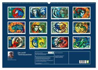 Die zwölf Tierkreiszeichen (Wandkalender 2027 DIN A2 quer), CALVENDO Monatskalender