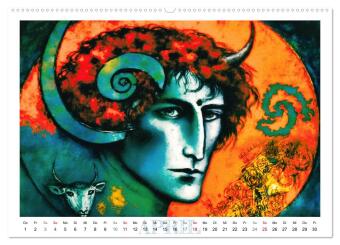 Die zwölf Tierkreiszeichen (Wandkalender 2027 DIN A2 quer), CALVENDO Monatskalender