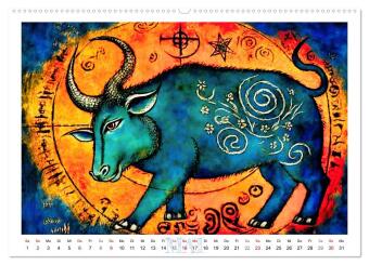 Die zwölf Tierkreiszeichen (Wandkalender 2027 DIN A2 quer), CALVENDO Monatskalender