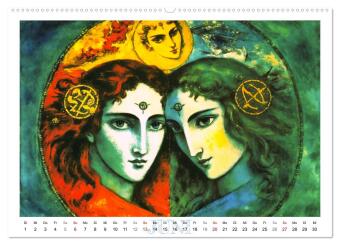 Die zwölf Tierkreiszeichen (Wandkalender 2027 DIN A2 quer), CALVENDO Monatskalender