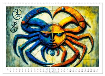 Die zwölf Tierkreiszeichen (Wandkalender 2027 DIN A2 quer), CALVENDO Monatskalender