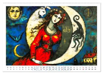 Die zwölf Tierkreiszeichen (Wandkalender 2027 DIN A2 quer), CALVENDO Monatskalender