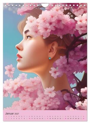 Japanische Kirschblüten - Portraits zum Träumen (Wandkalender 2027 DIN A4 hoch), CALVENDO Monatskalender