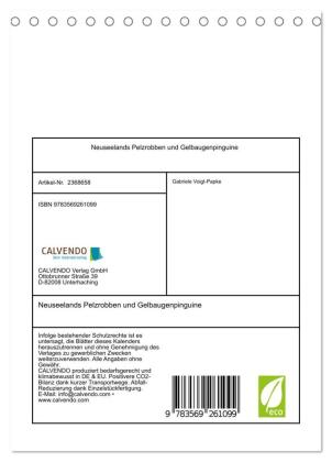 Neuseelands Pelzrobben und Gelbaugenpinguine (Tischkalender 2027 DIN A5 hoch), CALVENDO Monatskalender