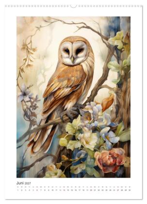 Eulenliebe (hochwertiger Premium Wandkalender 2027 DIN A2 hoch), Kunstdruck in Hochglanz