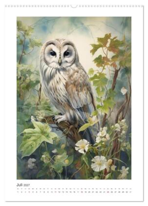 Eulenliebe (hochwertiger Premium Wandkalender 2027 DIN A2 hoch), Kunstdruck in Hochglanz
