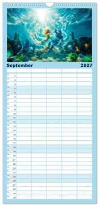 Familienplaner 2027 - Sirenen - die unheimliche Verlockung mit 5 Spalten (Wandkalender, 21 x 45 cm) CALVENDO