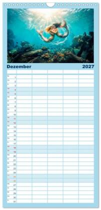 Familienplaner 2027 - Sirenen - die unheimliche Verlockung mit 5 Spalten (Wandkalender, 21 x 45 cm) CALVENDO