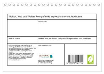 Wolken, Watt und Wellen. Fotografische Impressionen vom Jadebusen. (Tischkalender 2027 DIN A5 quer), CALVENDO Monatskalender