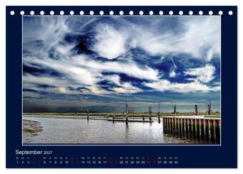 Wolken, Watt und Wellen. Fotografische Impressionen vom Jadebusen. (Tischkalender 2027 DIN A5 quer), CALVENDO Monatskalender