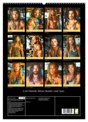 In der Werkstatt. Männer, Muskeln, coole Typen (hochwertiger Premium Wandkalender 2027 DIN A2 hoch), Kunstdruck in Hochglanz