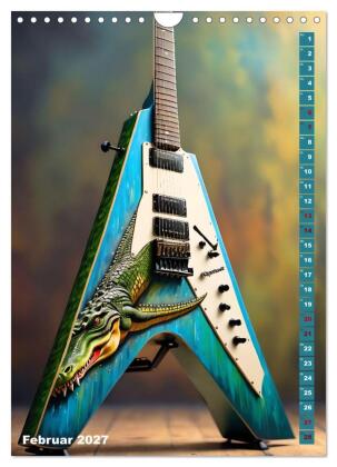 Traumhafte Gitarren (Wandkalender 2027 DIN A4 hoch), CALVENDO Monatskalender