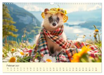 Kecke Marder. Charmante und niedliche Fashion-Ikonen (Wandkalender 2027 DIN A3 quer), CALVENDO Monatskalender