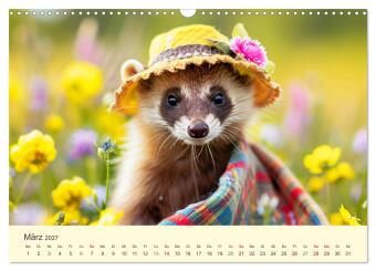 Kecke Marder. Charmante und niedliche Fashion-Ikonen (Wandkalender 2027 DIN A3 quer), CALVENDO Monatskalender