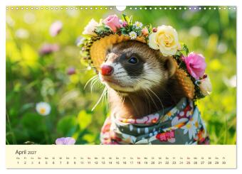 Kecke Marder. Charmante und niedliche Fashion-Ikonen (Wandkalender 2027 DIN A3 quer), CALVENDO Monatskalender