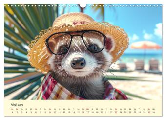 Kecke Marder. Charmante und niedliche Fashion-Ikonen (Wandkalender 2027 DIN A3 quer), CALVENDO Monatskalender