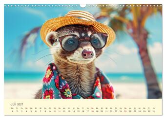 Kecke Marder. Charmante und niedliche Fashion-Ikonen (Wandkalender 2027 DIN A3 quer), CALVENDO Monatskalender