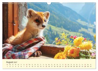 Kecke Marder. Charmante und niedliche Fashion-Ikonen (Wandkalender 2027 DIN A3 quer), CALVENDO Monatskalender