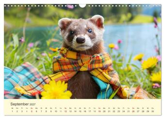 Kecke Marder. Charmante und niedliche Fashion-Ikonen (Wandkalender 2027 DIN A3 quer), CALVENDO Monatskalender
