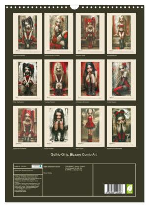 Gothic-Girls. Bizzare Comic-Art (Wandkalender 2027 DIN A3 hoch), CALVENDO Monatskalender