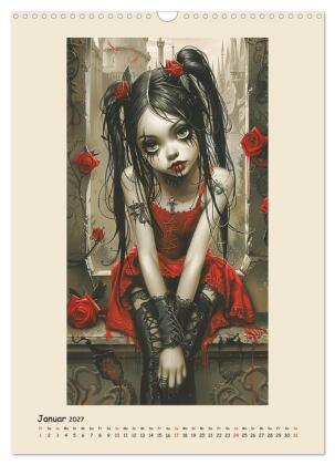 Gothic-Girls. Bizzare Comic-Art (Wandkalender 2027 DIN A3 hoch), CALVENDO Monatskalender