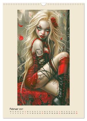 Gothic-Girls. Bizzare Comic-Art (Wandkalender 2027 DIN A3 hoch), CALVENDO Monatskalender