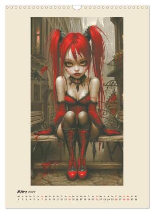 Gothic-Girls. Bizzare Comic-Art (Wandkalender 2027 DIN A3 hoch), CALVENDO Monatskalender