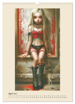 Gothic-Girls. Bizzare Comic-Art (Wandkalender 2027 DIN A3 hoch), CALVENDO Monatskalender