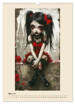 Gothic-Girls. Bizzare Comic-Art (Wandkalender 2027 DIN A3 hoch), CALVENDO Monatskalender