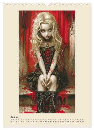 Gothic-Girls. Bizzare Comic-Art (Wandkalender 2027 DIN A3 hoch), CALVENDO Monatskalender