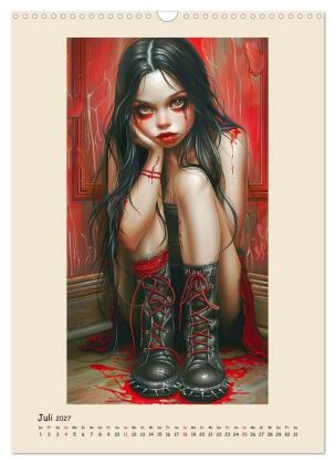 Gothic-Girls. Bizzare Comic-Art (Wandkalender 2027 DIN A3 hoch), CALVENDO Monatskalender