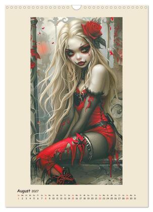 Gothic-Girls. Bizzare Comic-Art (Wandkalender 2027 DIN A3 hoch), CALVENDO Monatskalender