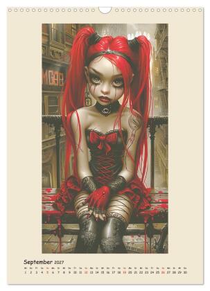 Gothic-Girls. Bizzare Comic-Art (Wandkalender 2027 DIN A3 hoch), CALVENDO Monatskalender