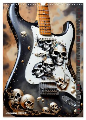Traumhafte Gitarren (Wandkalender 2027 DIN A3 hoch), CALVENDO Monatskalender
