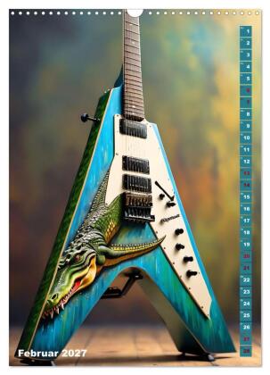 Traumhafte Gitarren (Wandkalender 2027 DIN A3 hoch), CALVENDO Monatskalender